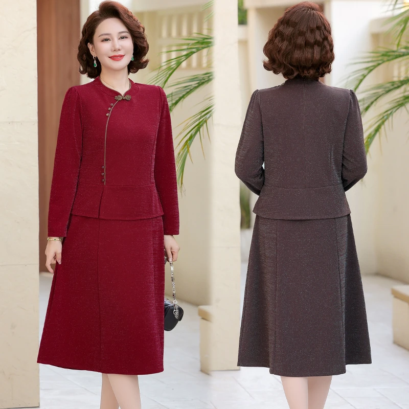 Весенне-осеннее новое платье для мамы Cheongsam новые китайские тонкие платья в стиле