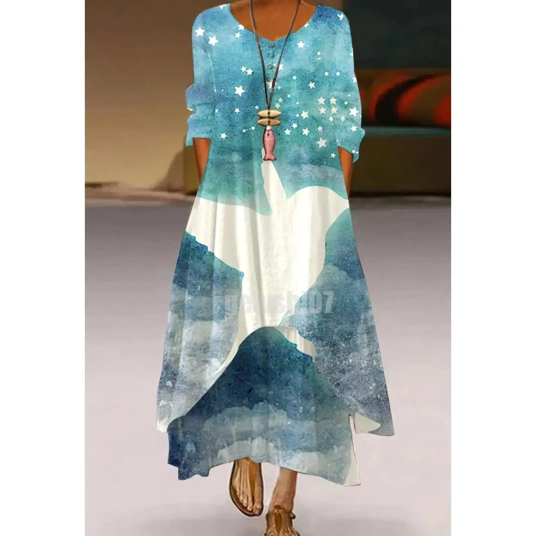 

Сарафан женский, длинный, с цветочным принтом, с 3d-рисунком, весна-лето