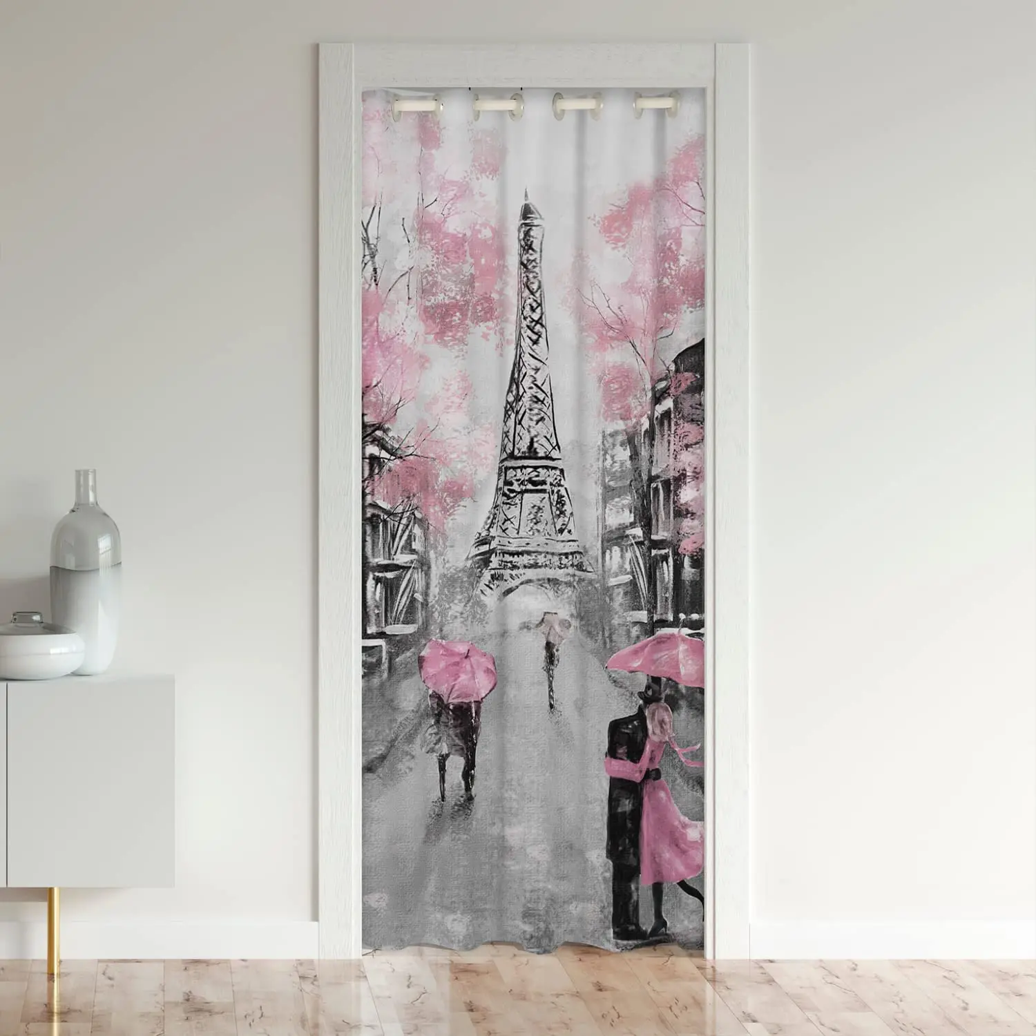 

Дверные Шторы с принтом Парижской Эйфелевой башни, занавески из полиэстера для конфиденциальности в шкафу, для спальни, комнаты на День святого Валентина, домашние оконные процедуры