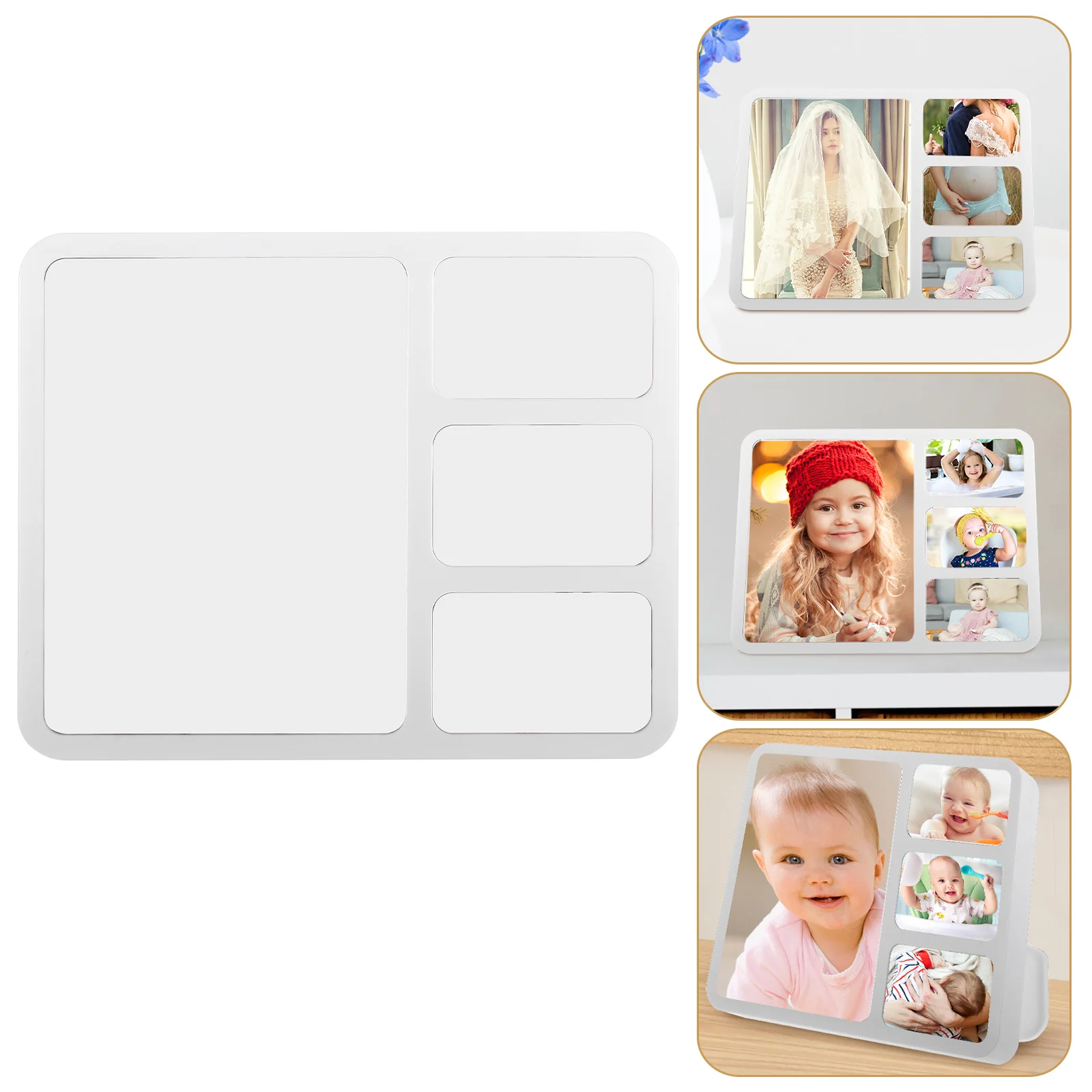 

Frame Picture Photo Collage Frames Decorative Family Desk Tabletop Display Farmhouse Puzzle Collagesfloating Desktop Specimen