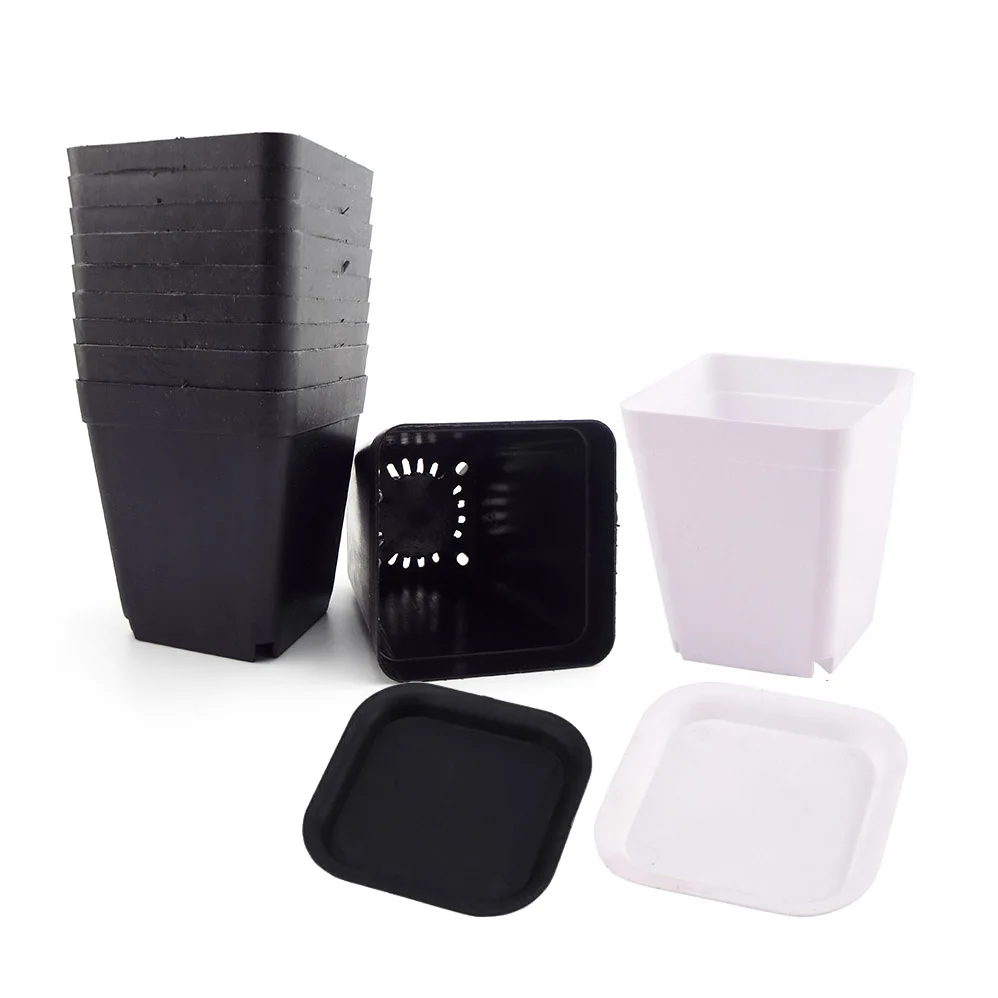7 см пластиковый черный белый цветочный поднос горшки для цветов кашпо