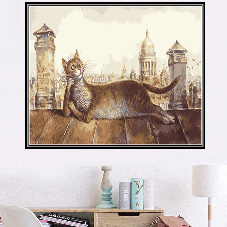 

Lovely Cartoon Cat DIY 5D Diamond Painting Full Drill Square Round Embroidery Mosaic Art Picture Of Rhinestones Home Decor Gifts