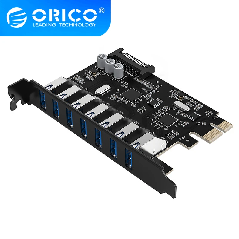 

Экспресс-карта ORICO SuperSpeed с 7 портами USB 3,0 PCI-E и 15-контактным разъемом SATA