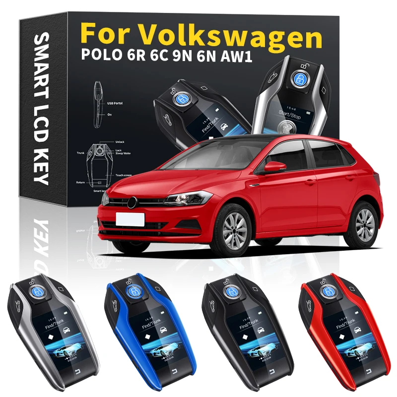 

OPRTAMG Car Smart Remote Control Key LCD Display For VW Volkswagen POLO 6R 6C 9N 6N AW1 2006 2007 2008-2011 Keyless Smart Key
