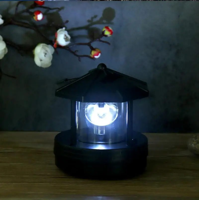 

LED 360-degree Rotating Solar Lighthouse Garden Lawn Light Outdoor Beam Rotating Beacon Lamps Garden Lawn Landscape Lamp
