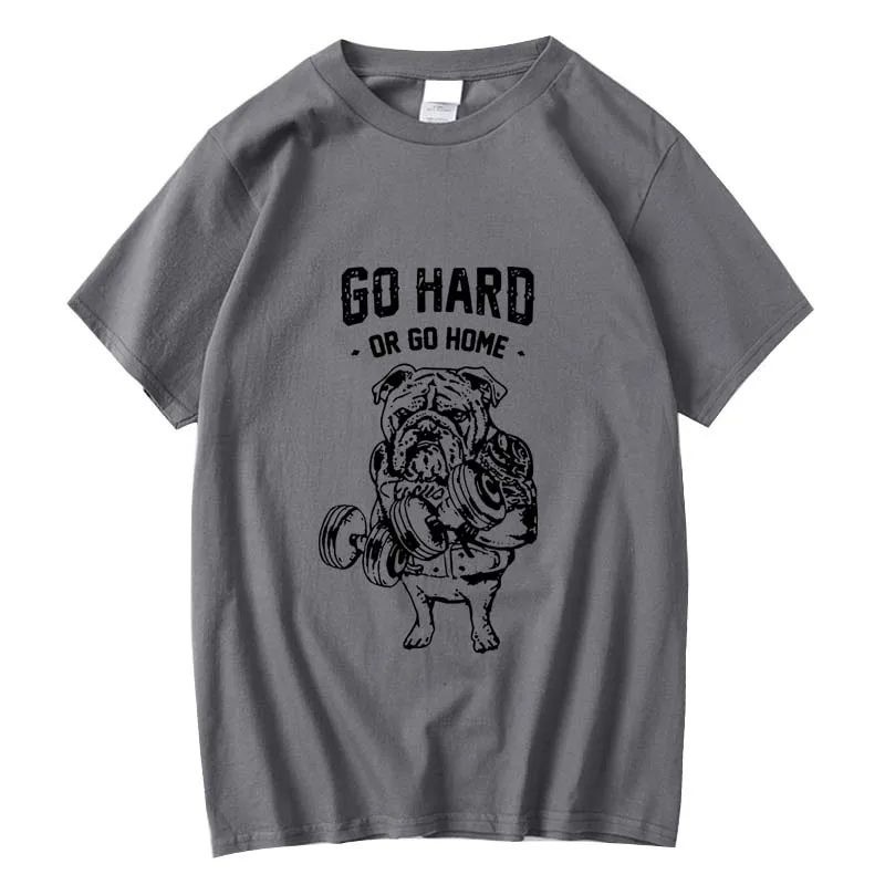 

XINYI Men's T-shirt 100% cotton casual Funny fitness pug designs Print summer o-neck t shirt for men short sleeve t-shirt male
