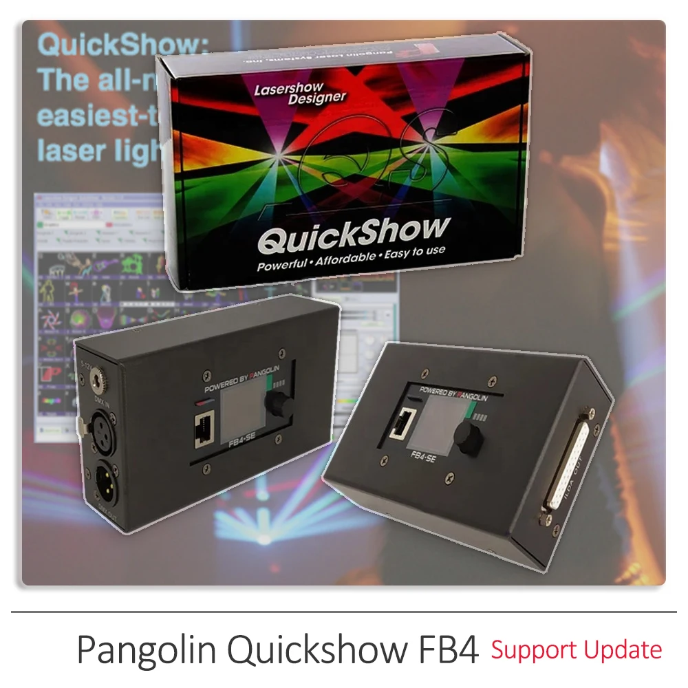 

Профессиональное лазерное программное обеспечение Pangolin Quickshow FB4 с поддержкой обновления Quickshow для лазерного живого шоу, DJ-эффектов с пользовательским лучом