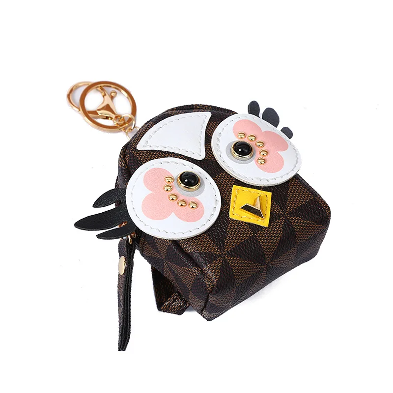 2023 Fashion old flower owl coin purse pu leather cartoon cute animal storage bag gift wholesale women coin purse small mini bag