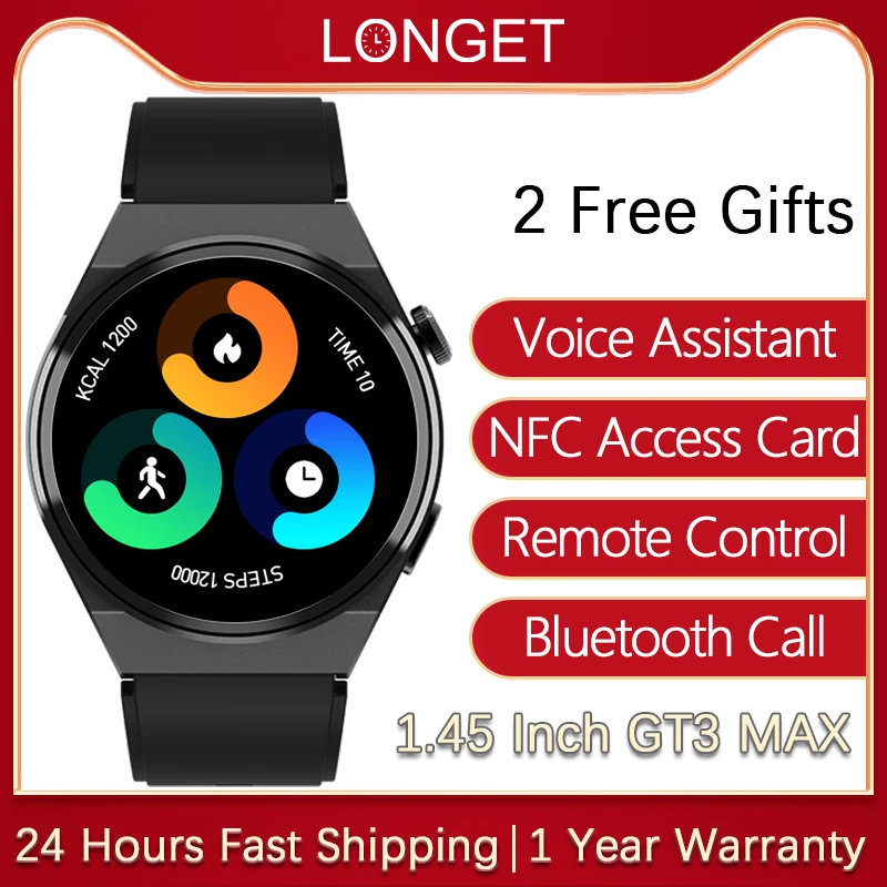 

GT3 Max New Smart Watch Men Smartwatch Connected Offline Pay NFC Sport Fitness Watch Bluetooth Call For Huawei Xiaomi Men Women
