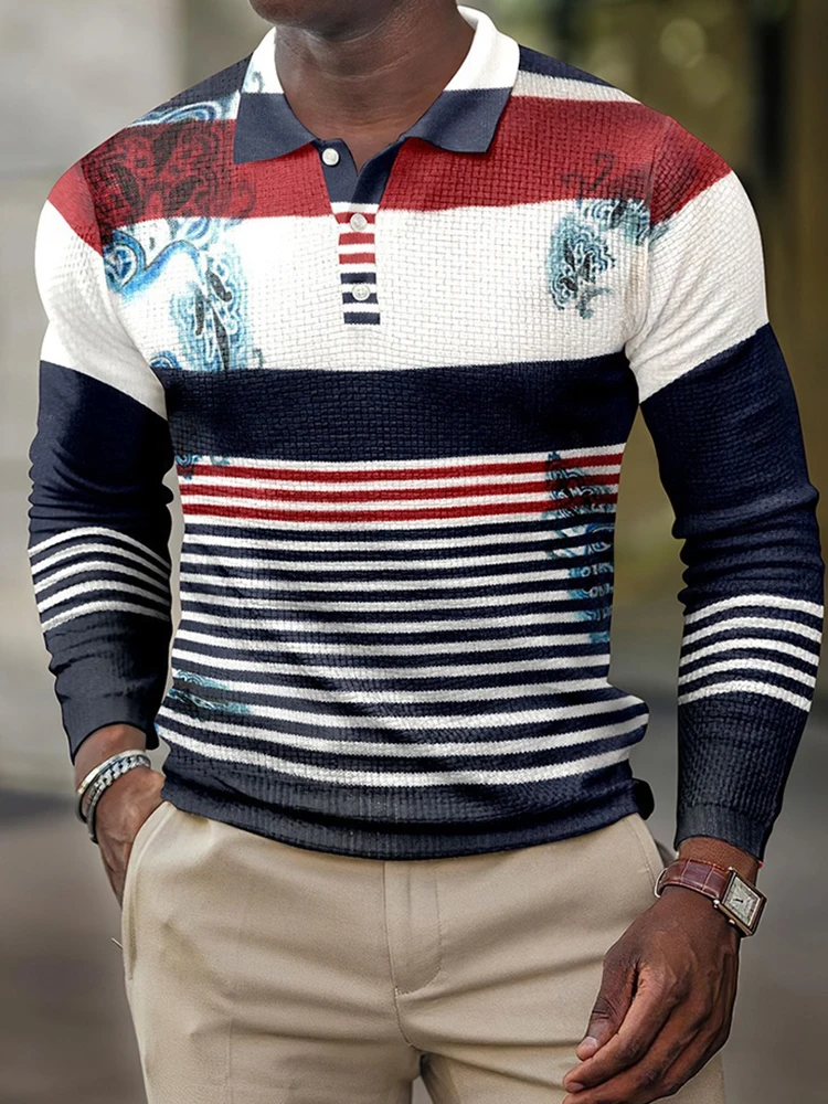 

Рубашка мужская с отложным воротником, модная повседневная сорочка контрастного цвета, свободная стильная с длинными рукавами, на пуговица...