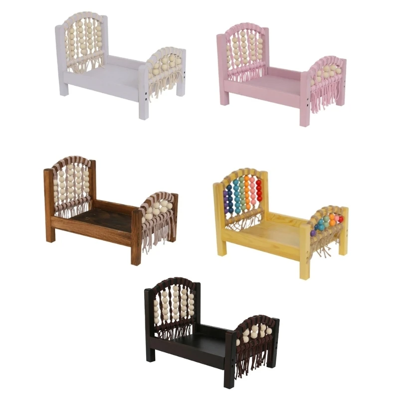 

HUYU Bed Little Wooden Bed Newborn Photography Props Vintage Bed Newborn Bed Rustic Baby Photo Prop Photography Prop Set