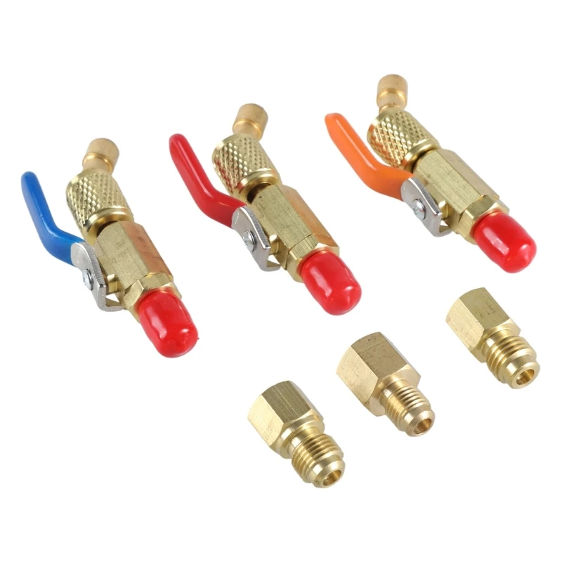 Шаровой клапан кондиционирования воздуха для R410A R134A R12-R22 адаптер вакуумного