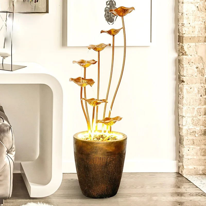 

Zq Железный художественный водяной фонтан, открытые украшения, европейский стиль, гостиная, пол, креативные современные предметы интерьера