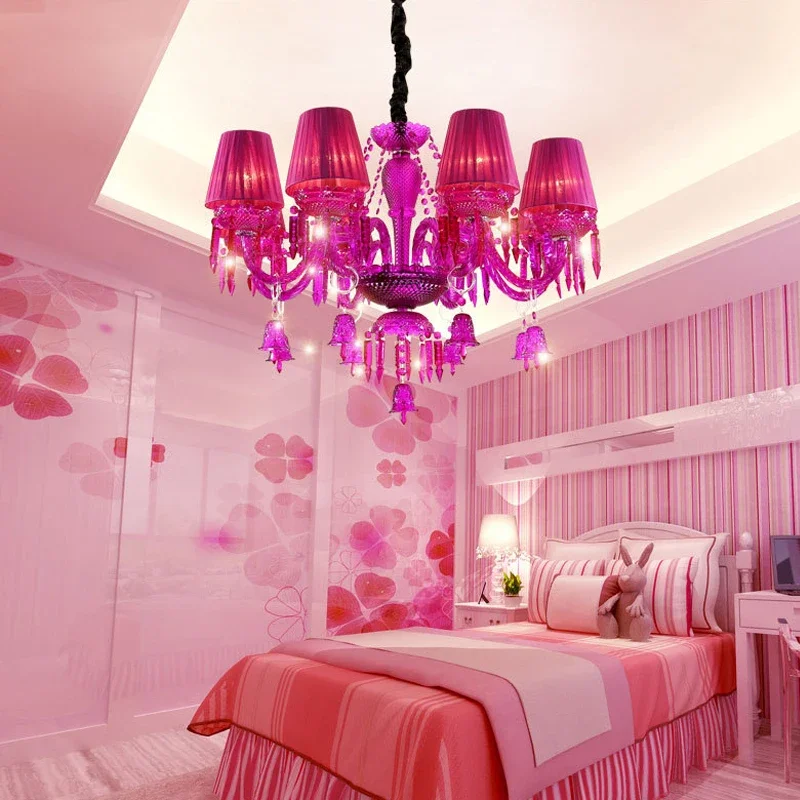 ALBERT Европейский стиль Хрустальный подвесной светильник Фиолетовая лампа-свеча