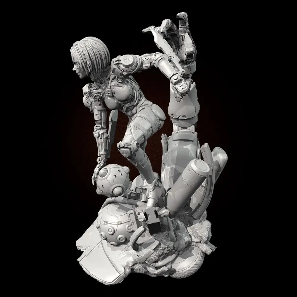 Фото 50 мм 75 мм 90 мм Машина Девушка Алита Смола Солдат Белая Модель DIY Раскраска 3D Печатная Смола Модель Фигурки №2
