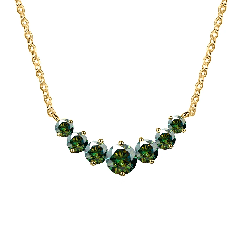 Женское ожерелье из серебра 925 пробы с муассанитом