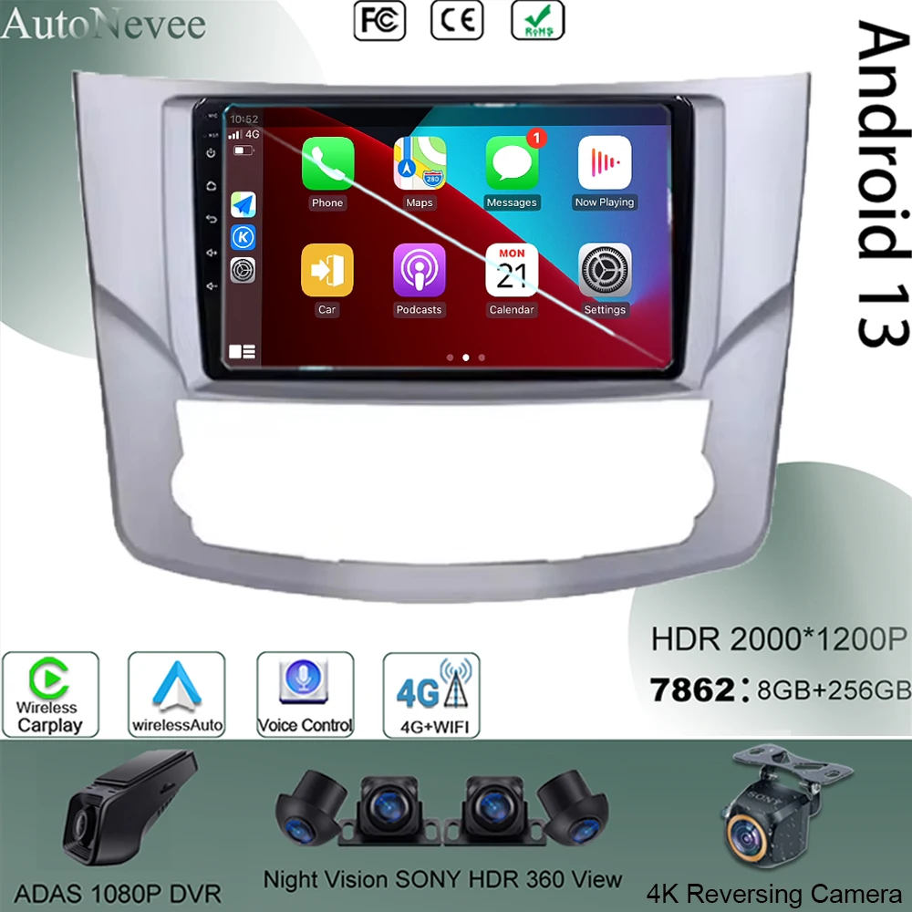 Беспроводной CarPlay Andorid Auto для Toyota AVALON 2011-2012 автомобильный мультимедийный GPS NO 2din