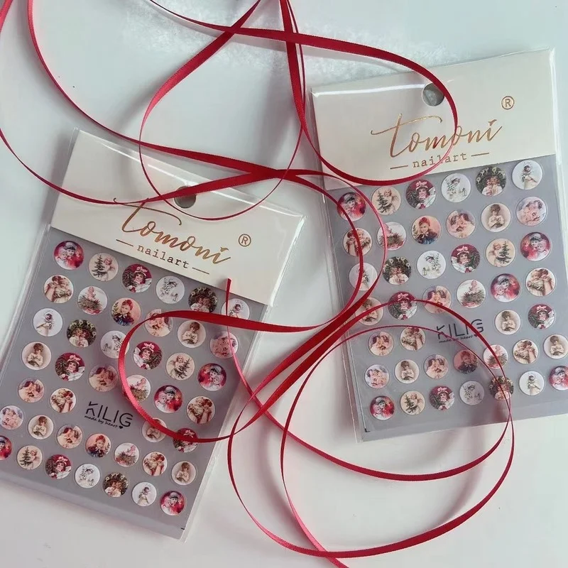 

2022 New Vintage Portrait 5D Relief Nail Art Sticker Adhesive Foil Decals Designer Retro Baroque Style DIY Manicure Stickers