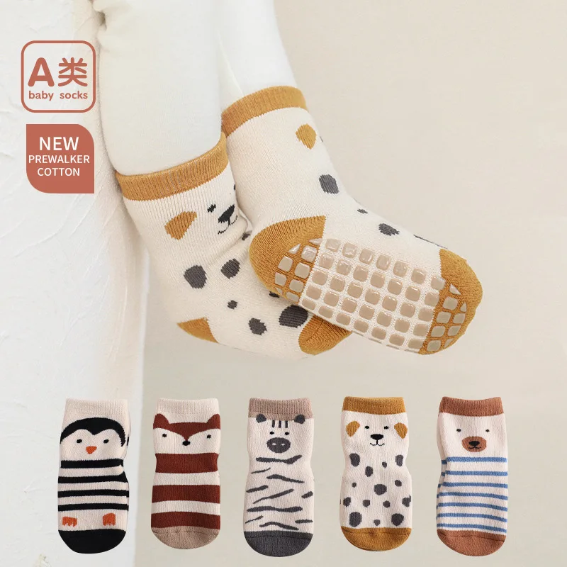 

Baby Socks Children Floor Socks Autumn Winter Combed Cotton Baby Non-Slip Toddler Socks Warm Newborn Cartoon Cotton Socks