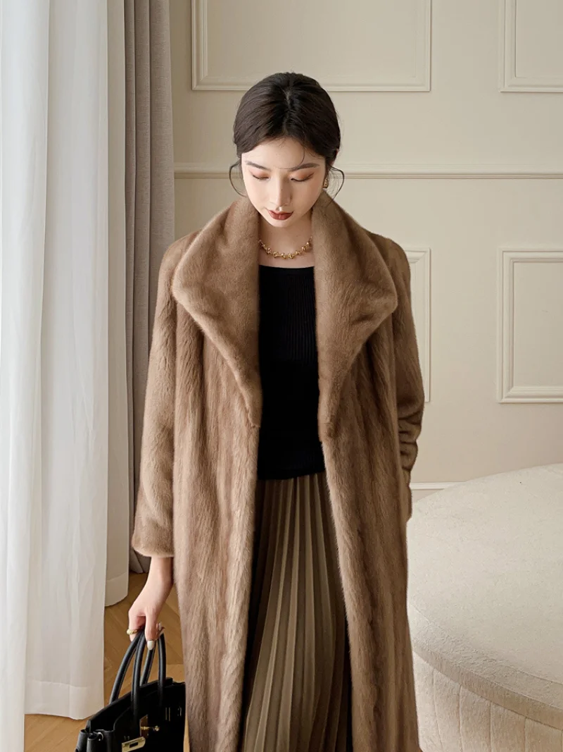New Mink Coat Womens Windbreaker Gradient Mink Fur Velvet Coat for Women