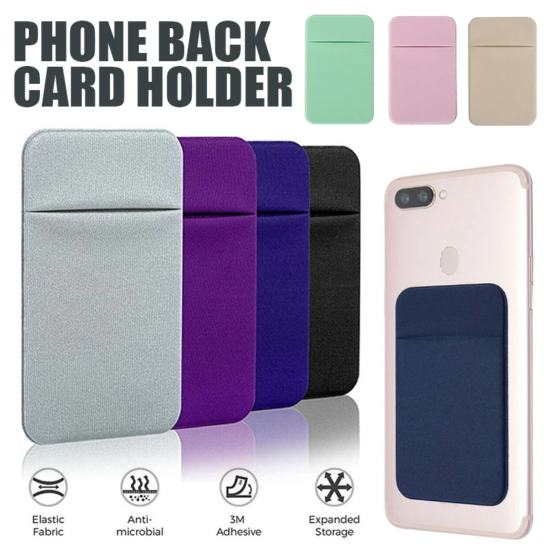 

1pcs Phone Card Holder Wallet Case Smartphone Wallets Stick On Credit Cards Stand Phones Pocket For Almost All 60*95mm Cellphone