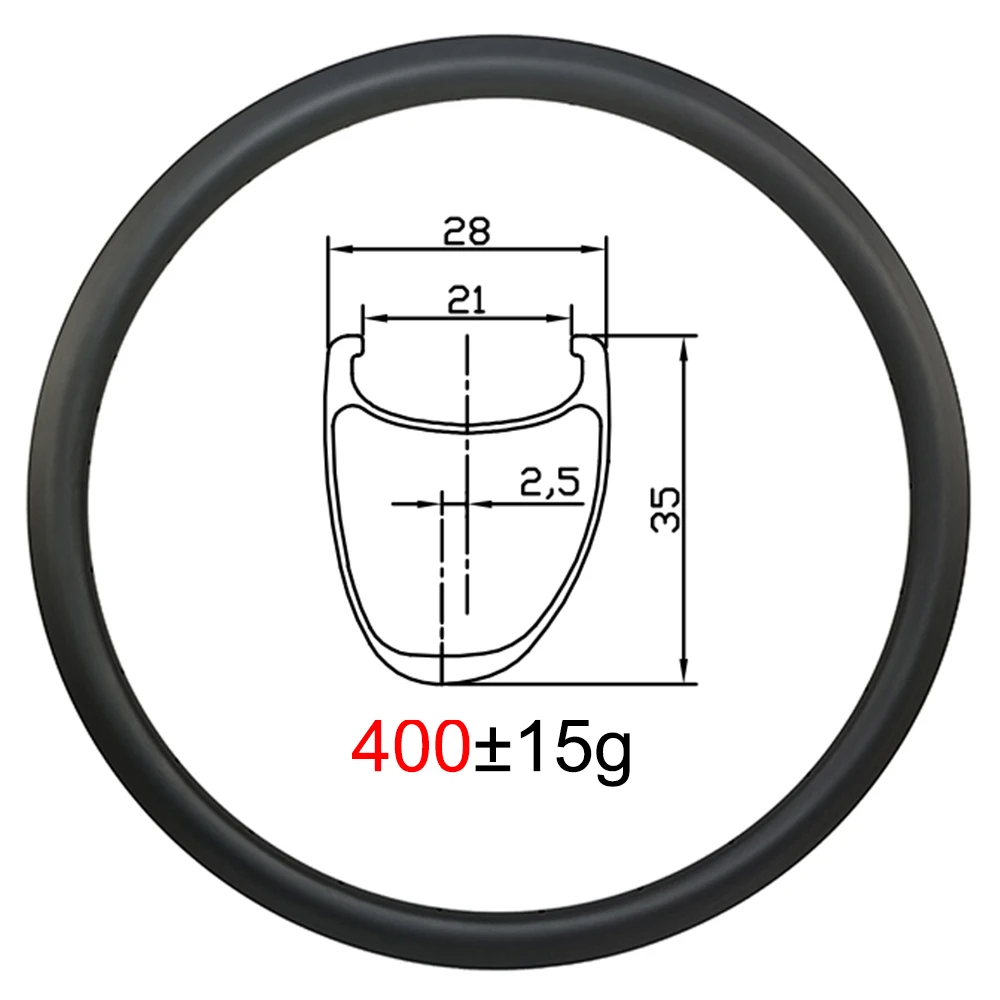 LIENGU Топ 400g 700c 35 мм Асимметричный дорожный диск клинчерный обод из углеродного
