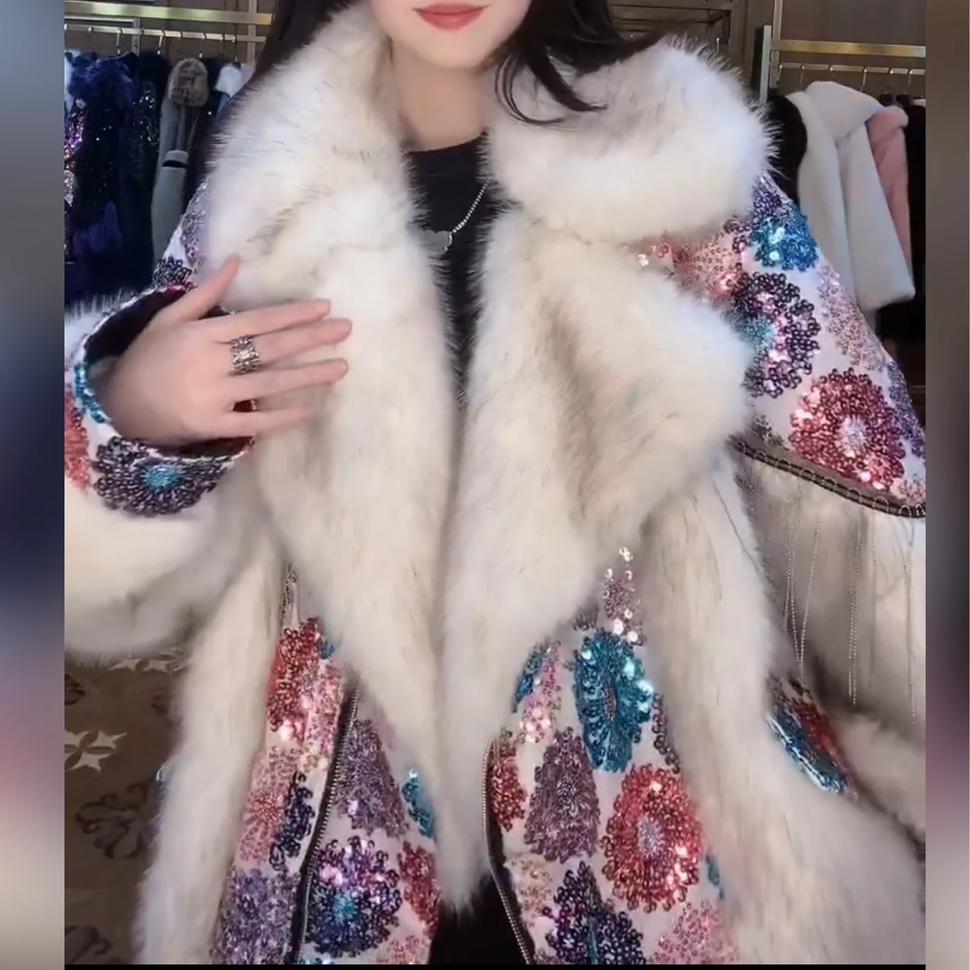 European Long Sleeve Female Toka Double Face Wool Leather Warm Fur Coat Women 2022 Winter New Streetwear Casual Trend Jacket