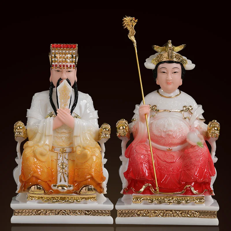 Пара 2P Азиатский HOME Храм Поклонение эффективное благословение Золотой WANG MU YUHUANG