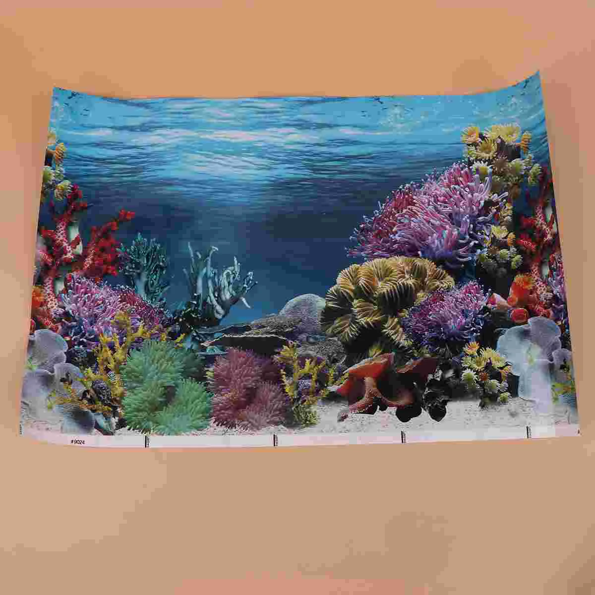 

Background Tank Gallon Aquarium Fish Wallpaper Sticker Decor Backdrop Poster Decorative Adhesive Decorations Double Sided