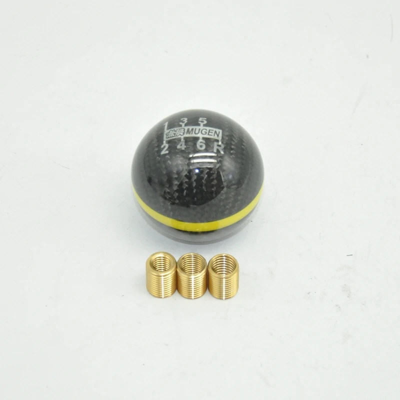 

Желтая линия в стиле JDM, 5/6 скоростей, M12x1,25, ручка переключения передач из углеродного волокна Mugen для Honda Acura/TOYOTA/NISSAN
