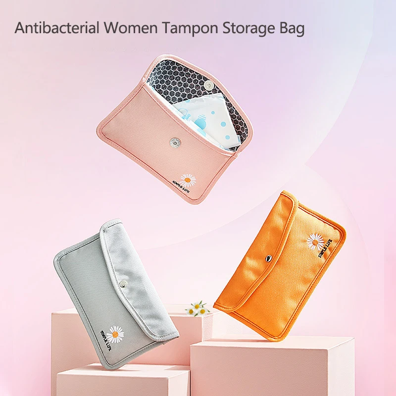 

Женская сумка для хранения тампонов, пылезащитная и антибактериальная сумка для гигиенических прокладок, косметички для салфеток, дорожны...