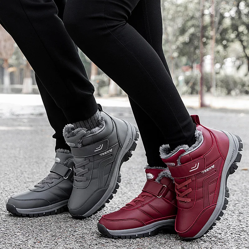 Outdoor Waterproof Man Hiking Boots Keep Warm Snow Botas Hombre Winter Boot Leather Hunting Tourism Mountain Winter Shoes Unisex