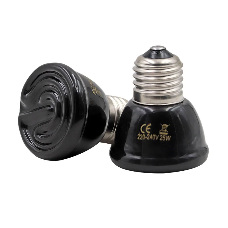 

Mini Black Pet 25/50/ 75/100W Ceramic Emitter Heat Light Heating lamp Infrared Bulb Pet Brooder Chickens Reptile Lamp