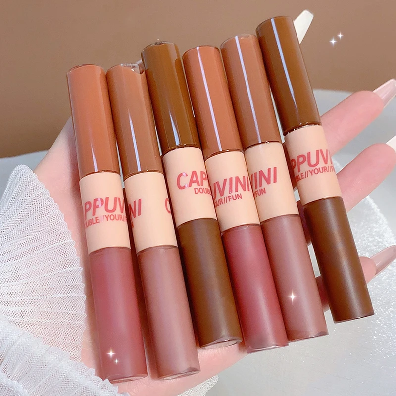 

Cappuvini Kapovini Fun Double-headed Lip Glaze Velvet Matte Water Light Mirror Toot Lip Glass Lip Gloss