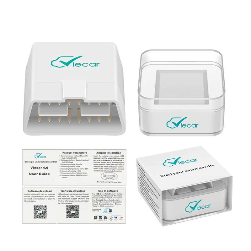 Автомобильный диагностический сканер OBD2 ELM327 V1.5, совместимый с Bluetooth, для IOS, Android, Windows