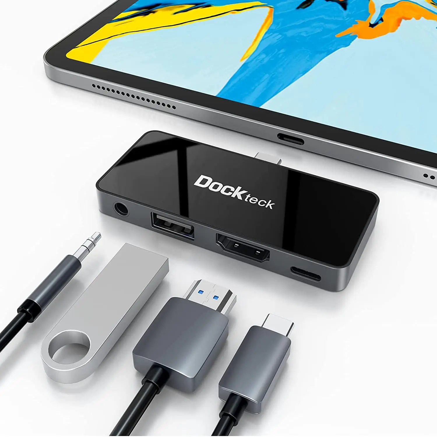

USB-хаб с адаптером для iPad Pro 2021 2020 2018 11 12,9/iPad Air 4 10,9 iPad mini6 Dockteck 4 в 1 iPad Pro