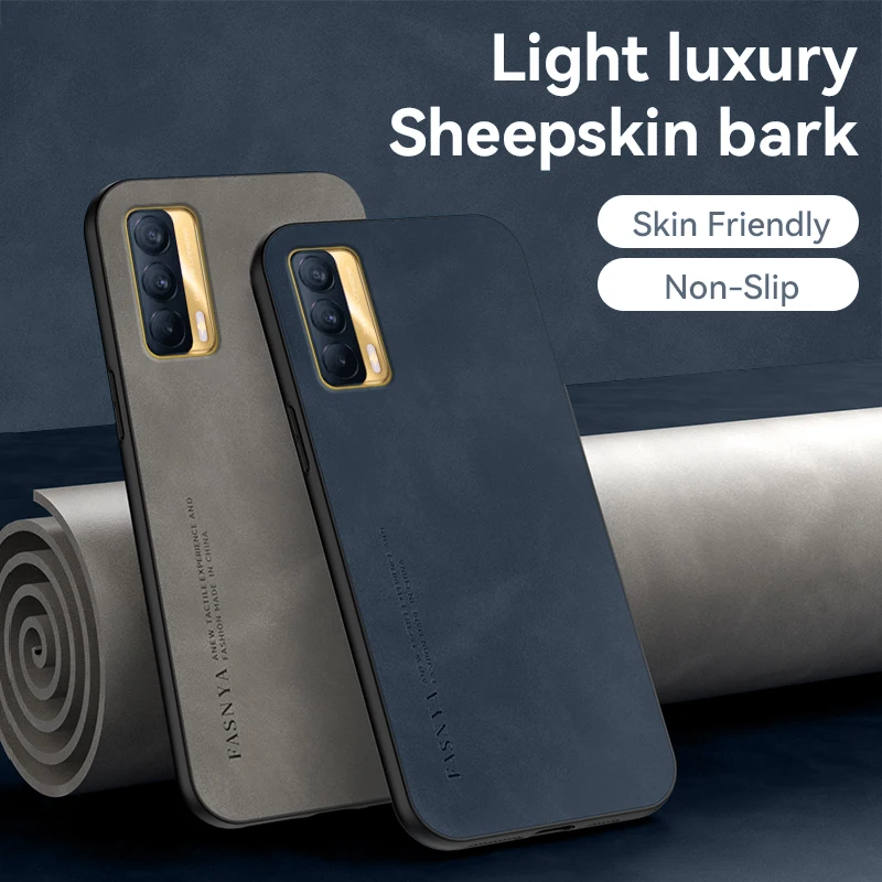 Роскошный оригинальный противоударный Матовый кожаный чехол для Realme V15 чехол Realme V 15 задняя защитная оболочка для телефона