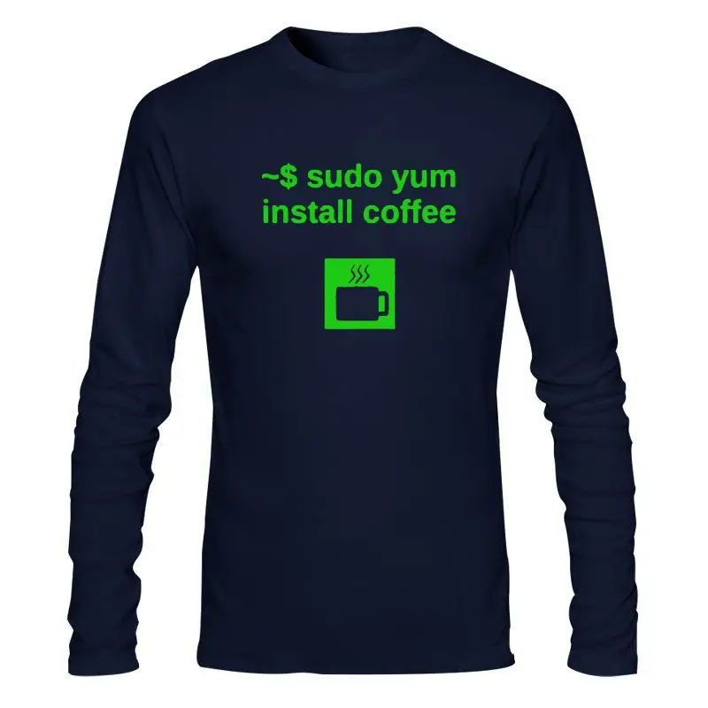 Мужская одежда новинка футболка с коротким рукавом Linux Sudo Ням установка кофе