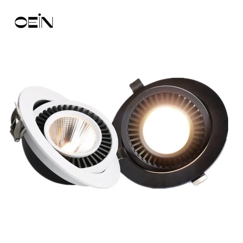 COB Recessed Ceiling Spot Lights Anti Glare5W/7W /12W/15W/20WIndoor Lighting Background 360° Degree turn spotlight Downlights