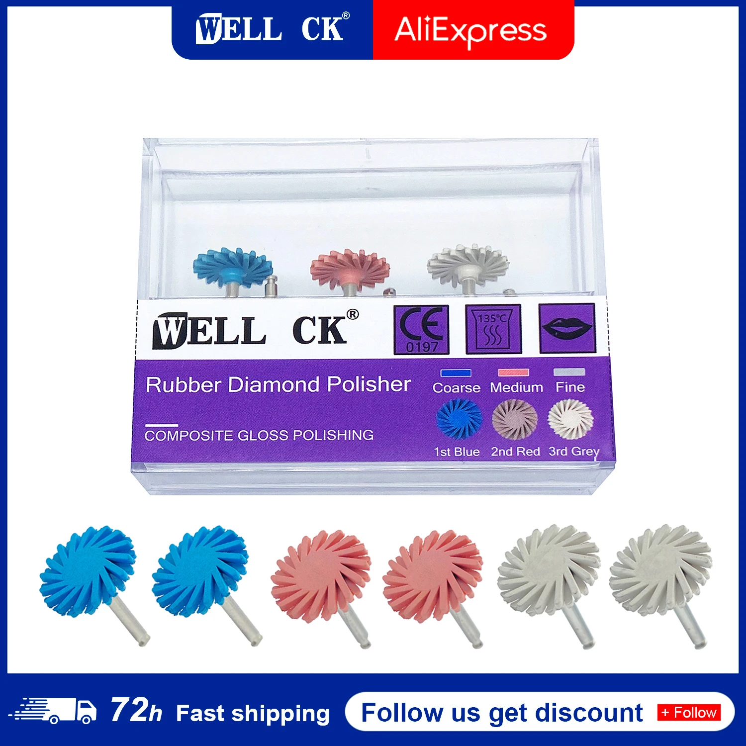 6 шт./коробка резиновые полировочные диски 14 мм