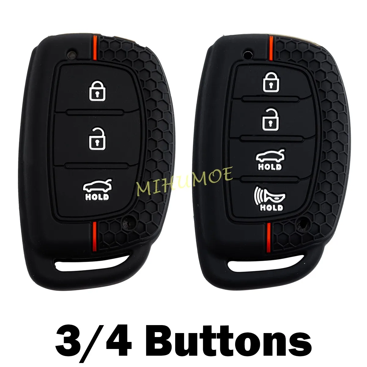 Фото Силиконовый чехол для автомобильного ключа для Hyundai Sonata Tucson Elantra Ioniq 2017 2018 2019 2020, корпус дистанционного брелока с кнопками 3/4, аксессуары №1
