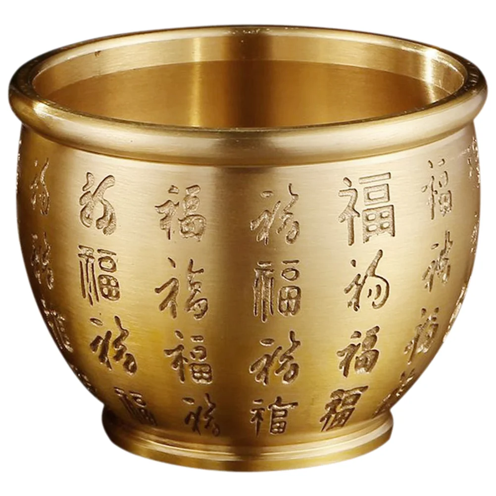 

Cornucopia Work Desk Decor Brass Fortune Basin Treasure Bowl Small Decorate Offering Money