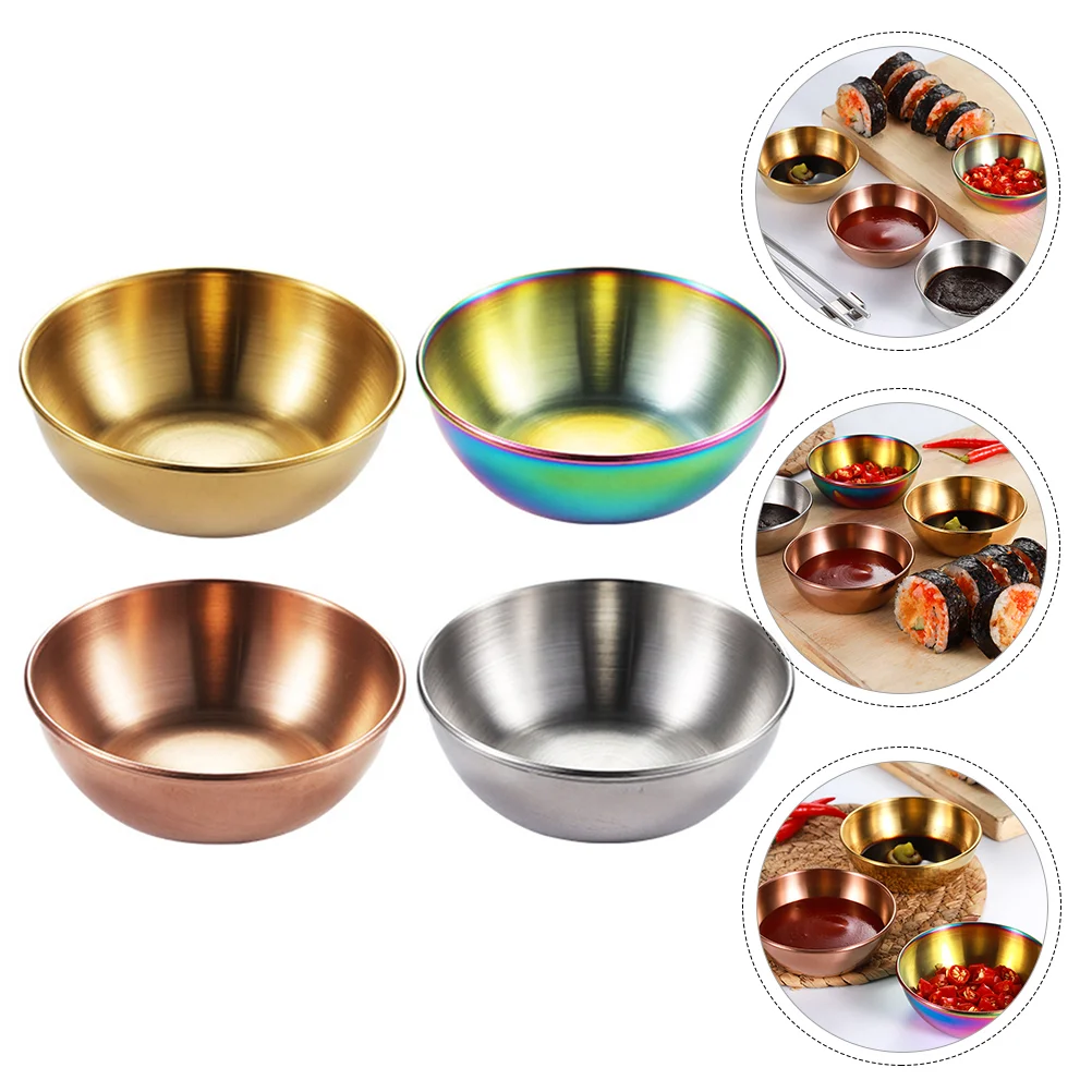 

Sauce Dipping Bowls Dish Bowl Mini Dishes Steel Stainless Seasoning Plate Appetizer Sushi Serving Small Snack Tomato Salad Fruit