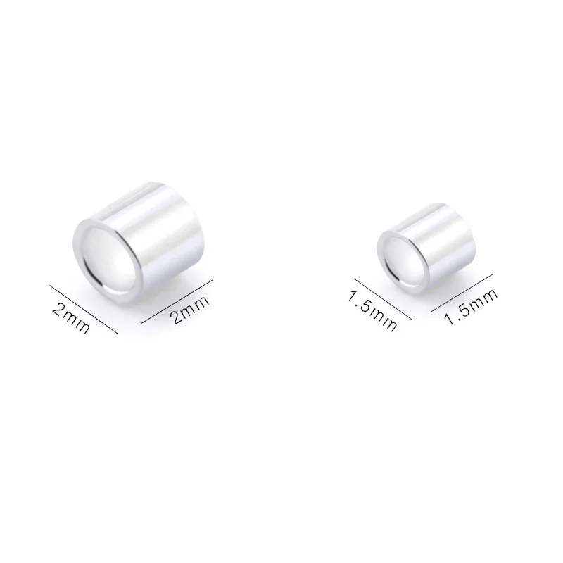 10PCS 925 Sterling Silver Crimp & End Beads 1.5mm,2mm Gold Silver Crimps Silver End Beads For Jewelry Making Jewelry Findings