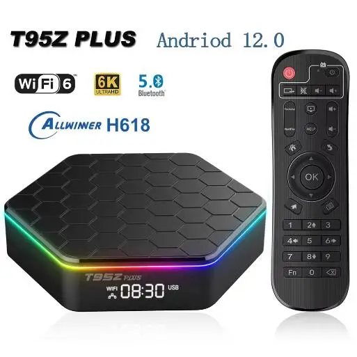 Смарт-ТВ T95Z Plus Android 12 6K декодирование 2 4G/Φ BT5.0 WIFI6 3D голос 16 ГБ 32 64 HDR 10 4K6 0FPS