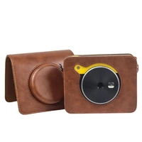 retro pu leather camera bag for kodak c300r portable protection case with vintage removable shoulder strap for mini shot 3