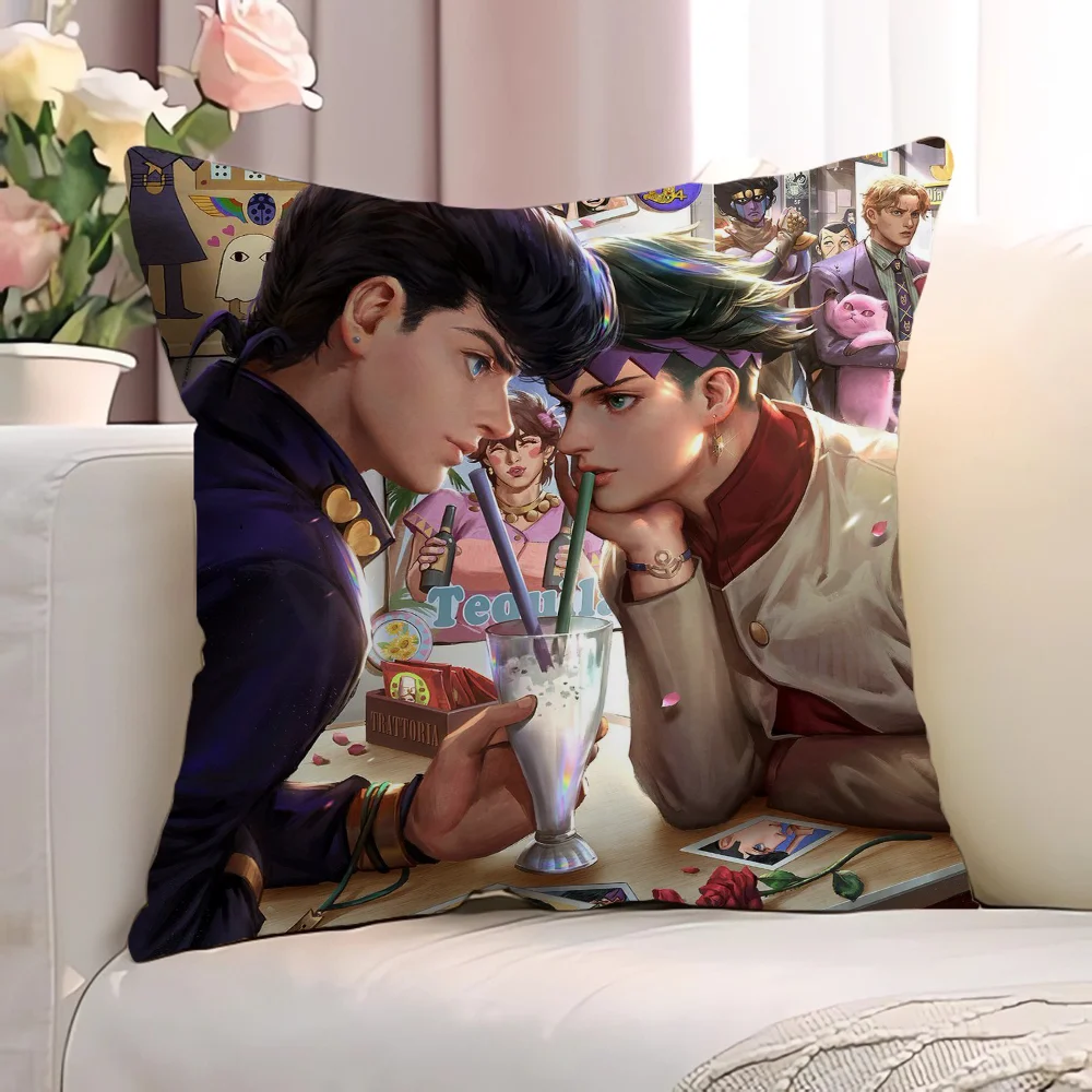 Декоративный чехол для подушки J-JoJo's невероятные приключения 45x45 см