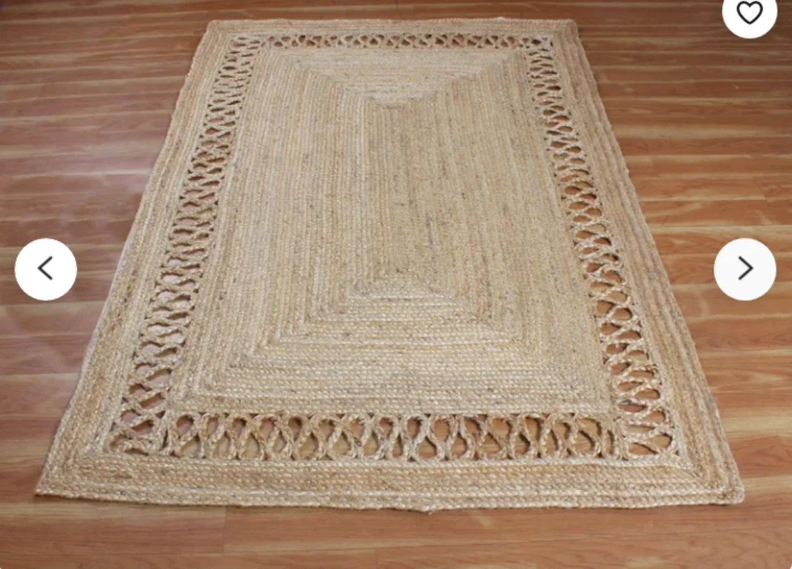 

Rug 100% Natural Braided Jute Runner Handmade Modern Carpet Rustic Look Area Rug Bedroom Carpet