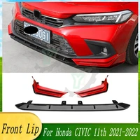 3pcs car front bumper lip spoiler splitter diffuser detachable body kit cover guard for honda civic 11th 2021 2022