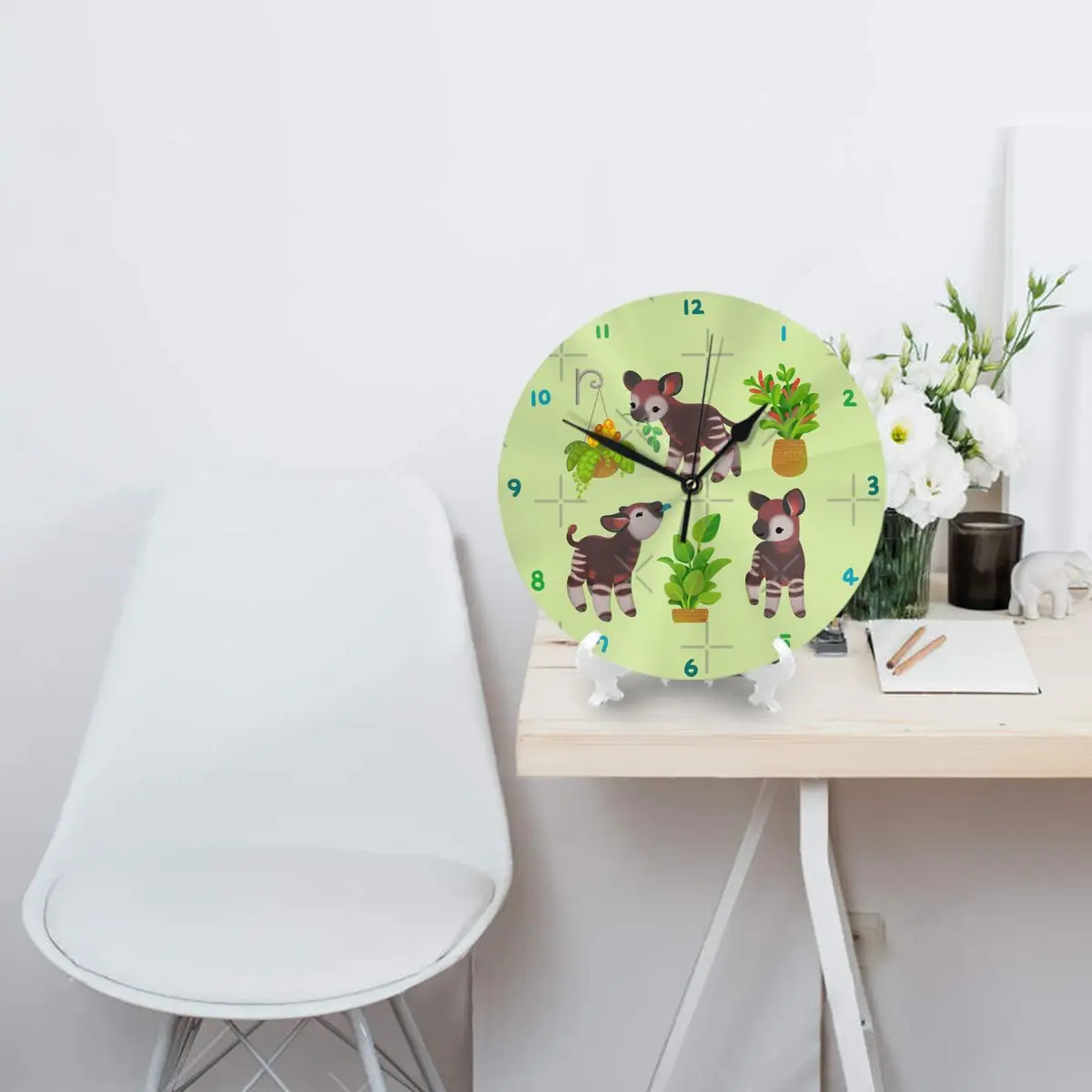 Okapi настенные часы украшение комнаты круглые необходимые украшения
